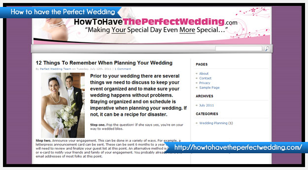 How to have the Perfect Wedding